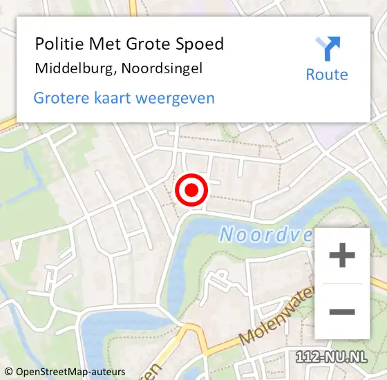 Locatie op kaart van de 112 melding: Politie Met Grote Spoed Naar Middelburg, Noordsingel op 25 augustus 2023 17:26