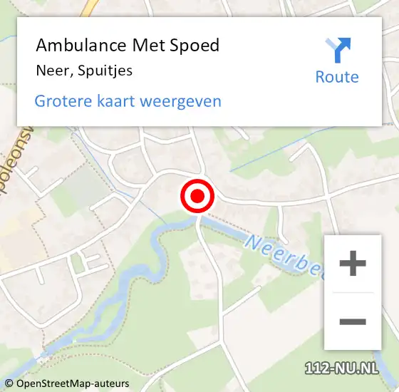 Locatie op kaart van de 112 melding: Ambulance Met Spoed Naar Neer, Spuitjes op 25 augustus 2023 18:02