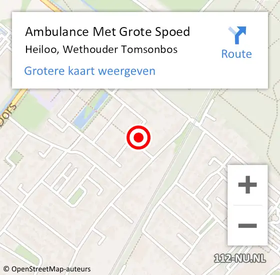 Locatie op kaart van de 112 melding: Ambulance Met Grote Spoed Naar Heiloo, Wethouder Tomsonbos op 25 augustus 2023 18:30