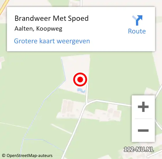 Locatie op kaart van de 112 melding: Brandweer Met Spoed Naar Aalten, Koopweg op 25 augustus 2023 18:46