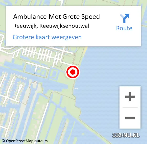 Locatie op kaart van de 112 melding: Ambulance Met Grote Spoed Naar Reeuwijk, Reeuwijksehoutwal op 25 augustus 2023 19:30
