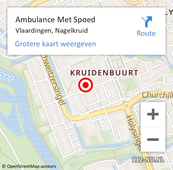 Locatie op kaart van de 112 melding: Ambulance Met Spoed Naar Vlaardingen, Nagelkruid op 25 augustus 2023 19:37
