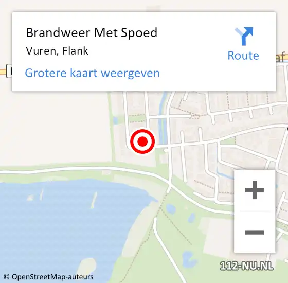 Locatie op kaart van de 112 melding: Brandweer Met Spoed Naar Vuren, Flank op 25 augustus 2023 19:53