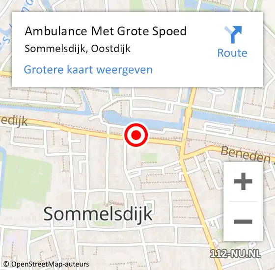 Locatie op kaart van de 112 melding: Ambulance Met Grote Spoed Naar Sommelsdijk, Oostdijk op 25 augustus 2023 20:01