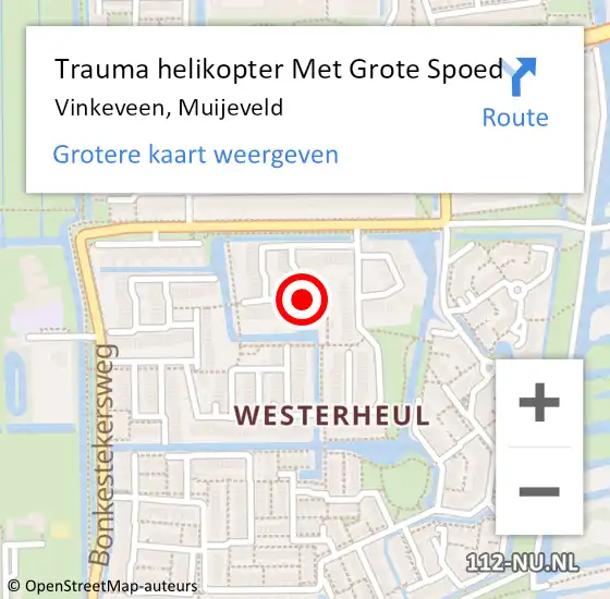 Locatie op kaart van de 112 melding: Trauma helikopter Met Grote Spoed Naar Vinkeveen, Muijeveld op 25 augustus 2023 20:39