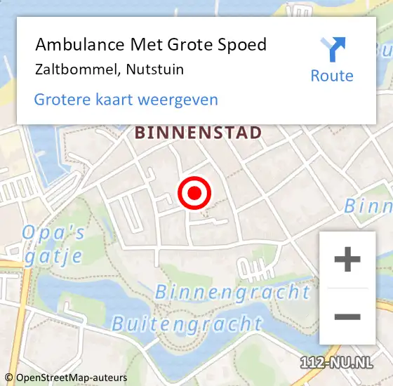 Locatie op kaart van de 112 melding: Ambulance Met Grote Spoed Naar Zaltbommel, Nutstuin op 5 september 2014 21:58