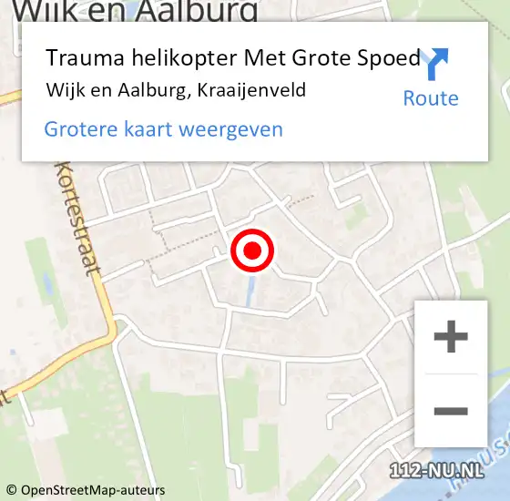 Locatie op kaart van de 112 melding: Trauma helikopter Met Grote Spoed Naar Wijk en Aalburg, Kraaijenveld op 25 augustus 2023 22:18