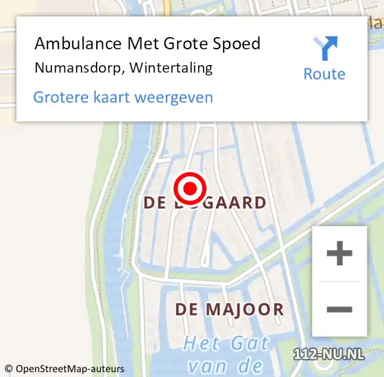 Locatie op kaart van de 112 melding: Ambulance Met Grote Spoed Naar Numansdorp, Wintertaling op 25 augustus 2023 22:43