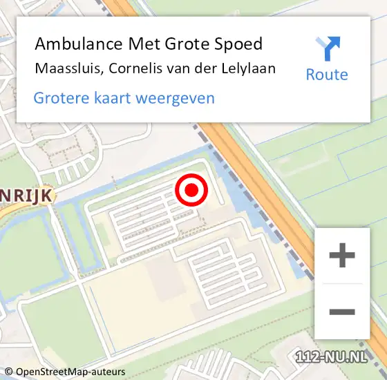 Locatie op kaart van de 112 melding: Ambulance Met Grote Spoed Naar Maassluis, Cornelis van der Lelylaan op 25 augustus 2023 23:42