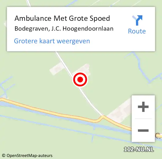 Locatie op kaart van de 112 melding: Ambulance Met Grote Spoed Naar Bodegraven, J.C. Hoogendoornlaan op 26 augustus 2023 02:13