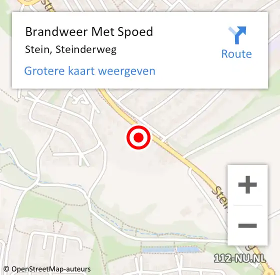 Locatie op kaart van de 112 melding: Brandweer Met Spoed Naar Stein, Steinderweg op 26 augustus 2023 03:46