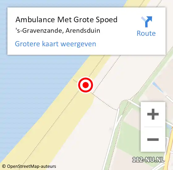 Locatie op kaart van de 112 melding: Ambulance Met Grote Spoed Naar 's-Gravenzande, Arendsduin op 26 augustus 2023 06:54