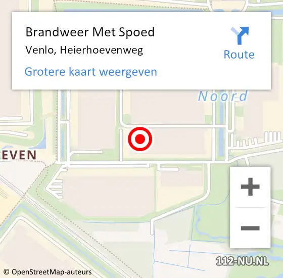 Locatie op kaart van de 112 melding: Brandweer Met Spoed Naar Venlo, Heierhoevenweg op 26 augustus 2023 07:49