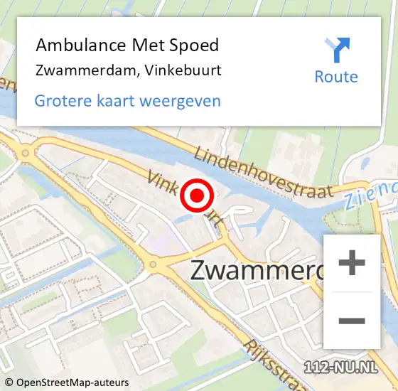 Locatie op kaart van de 112 melding: Ambulance Met Spoed Naar Zwammerdam, Vinkebuurt op 26 augustus 2023 08:24