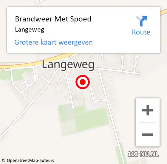 Locatie op kaart van de 112 melding: Brandweer Met Spoed Naar Langeweg op 26 augustus 2023 09:26