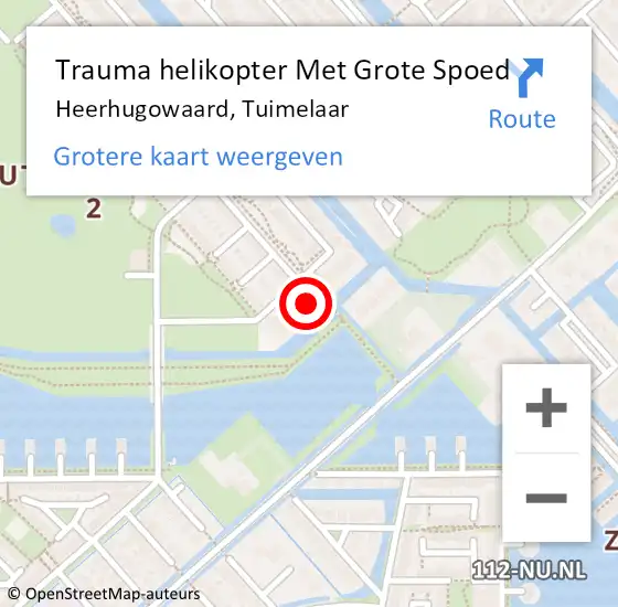 Locatie op kaart van de 112 melding: Trauma helikopter Met Grote Spoed Naar Heerhugowaard, Tuimelaar op 26 augustus 2023 10:13