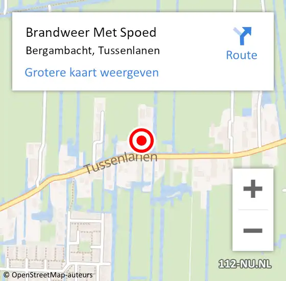 Locatie op kaart van de 112 melding: Brandweer Met Spoed Naar Bergambacht, Tussenlanen op 26 augustus 2023 10:27