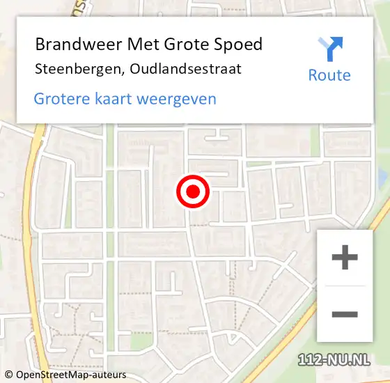 Locatie op kaart van de 112 melding: Brandweer Met Grote Spoed Naar Steenbergen, Oudlandsestraat op 26 augustus 2023 10:31