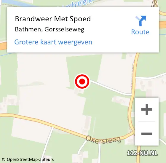 Locatie op kaart van de 112 melding: Brandweer Met Spoed Naar Bathmen, Gorsselseweg op 26 augustus 2023 10:39