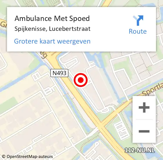 Locatie op kaart van de 112 melding: Ambulance Met Spoed Naar Spijkenisse, Lucebertstraat op 26 augustus 2023 11:10