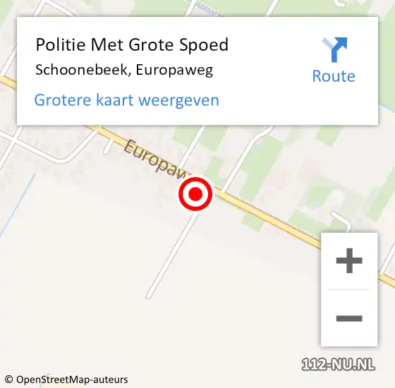 Locatie op kaart van de 112 melding: Politie Met Grote Spoed Naar Schoonebeek, Europaweg op 26 augustus 2023 12:07