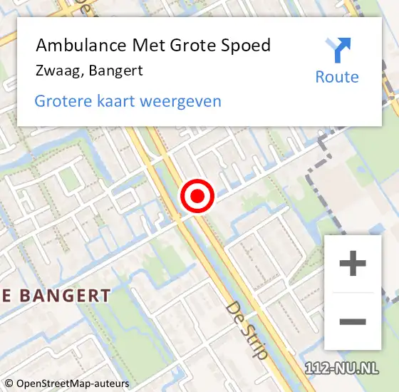 Locatie op kaart van de 112 melding: Ambulance Met Grote Spoed Naar Zwaag, Bangert op 26 augustus 2023 12:08