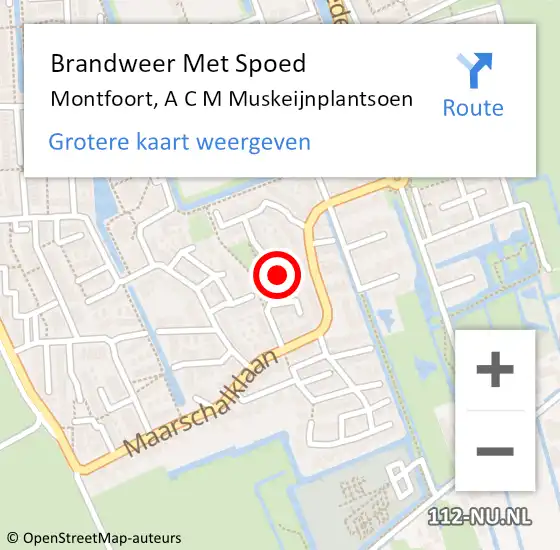 Locatie op kaart van de 112 melding: Brandweer Met Spoed Naar Montfoort, A C M Muskeijnplantsoen op 26 augustus 2023 12:27