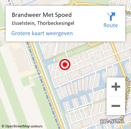 Locatie op kaart van de 112 melding: Brandweer Met Spoed Naar IJsselstein, Thorbeckesingel op 26 augustus 2023 12:41