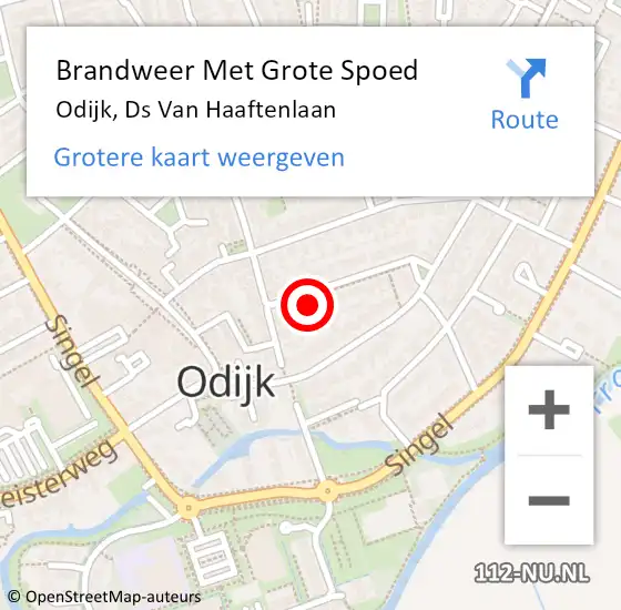 Locatie op kaart van de 112 melding: Brandweer Met Grote Spoed Naar Odijk, Ds Van Haaftenlaan op 13 oktober 2013 17:22