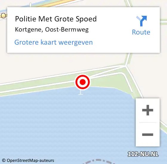 Locatie op kaart van de 112 melding: Politie Met Grote Spoed Naar Kortgene, Oost-Bermweg op 26 augustus 2023 14:25