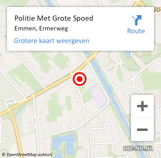 Locatie op kaart van de 112 melding: Politie Met Grote Spoed Naar Emmen, Ermerweg op 26 augustus 2023 14:33