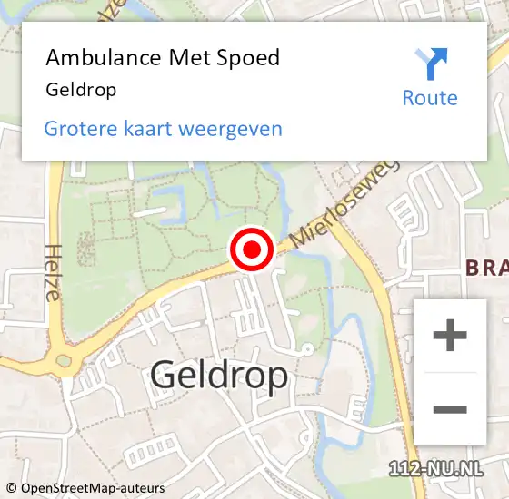 Locatie op kaart van de 112 melding: Ambulance Met Spoed Naar Geldrop op 26 augustus 2023 14:45