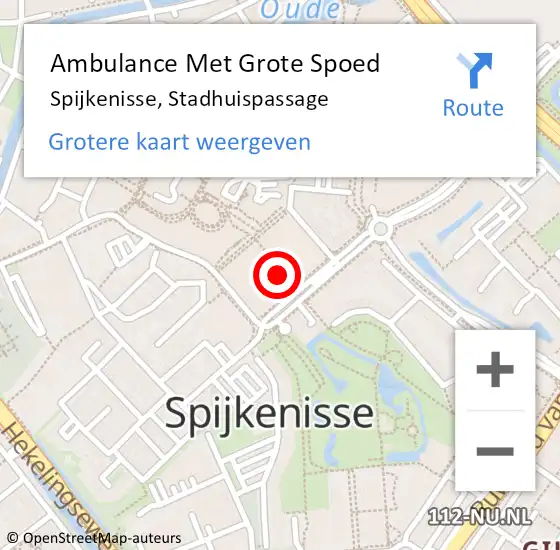 Locatie op kaart van de 112 melding: Ambulance Met Grote Spoed Naar Spijkenisse, Stadhuispassage op 26 augustus 2023 14:48