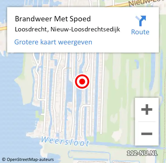 Locatie op kaart van de 112 melding: Brandweer Met Spoed Naar Loosdrecht, Nieuw-Loosdrechtsedijk op 26 augustus 2023 14:50