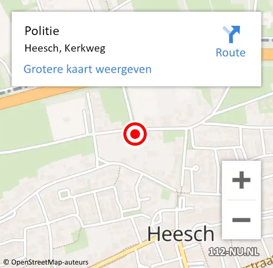Locatie op kaart van de 112 melding: Politie Heesch, Kerkweg op 26 augustus 2023 15:05