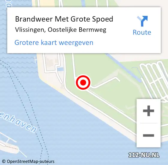 Locatie op kaart van de 112 melding: Brandweer Met Grote Spoed Naar Vlissingen, Oostelijke Bermweg op 26 augustus 2023 15:34