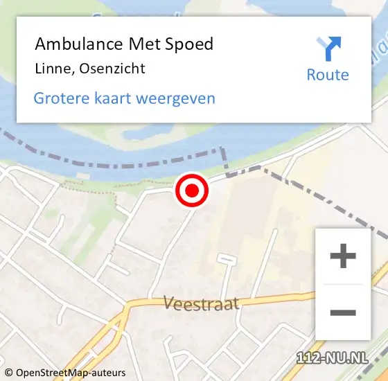 Locatie op kaart van de 112 melding: Ambulance Met Spoed Naar Linne, Osenzicht op 26 augustus 2023 16:05