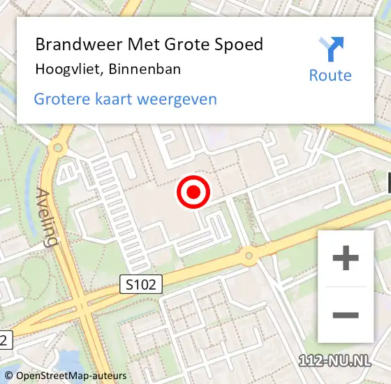 Locatie op kaart van de 112 melding: Brandweer Met Grote Spoed Naar Hoogvliet, Binnenban op 26 augustus 2023 16:09