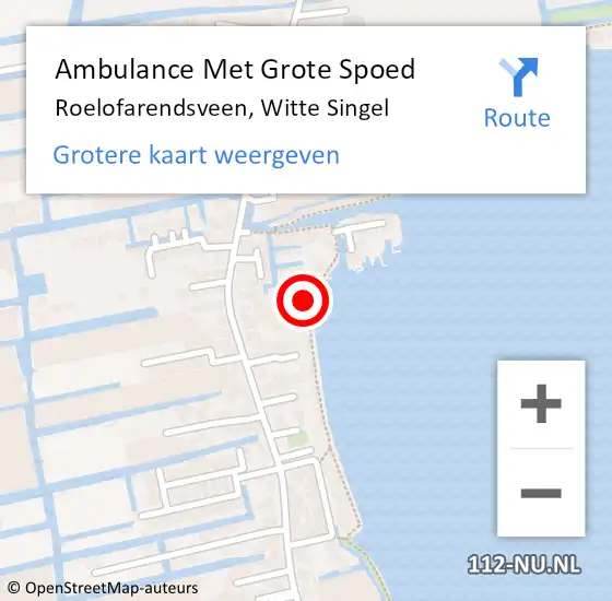 Locatie op kaart van de 112 melding: Ambulance Met Grote Spoed Naar Roelofarendsveen, Witte Singel op 26 augustus 2023 17:19