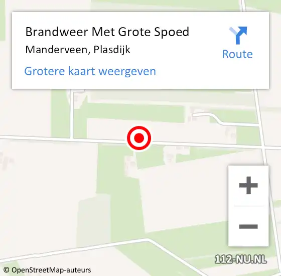 Locatie op kaart van de 112 melding: Brandweer Met Grote Spoed Naar Manderveen, Plasdijk op 26 augustus 2023 17:24