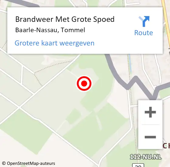 Locatie op kaart van de 112 melding: Brandweer Met Grote Spoed Naar Baarle-Nassau, Tommel op 26 augustus 2023 18:27