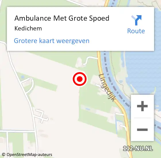 Locatie op kaart van de 112 melding: Ambulance Met Grote Spoed Naar Kedichem op 26 augustus 2023 19:12