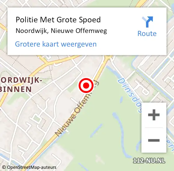 Locatie op kaart van de 112 melding: Politie Met Grote Spoed Naar Noordwijk, Nieuwe Offemweg op 26 augustus 2023 19:17