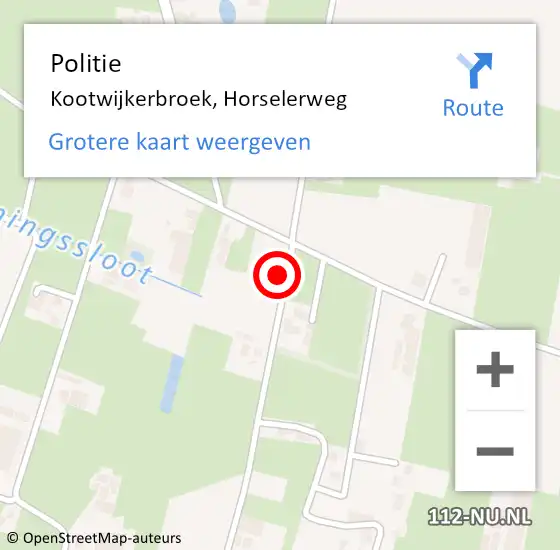 Locatie op kaart van de 112 melding: Politie Kootwijkerbroek, Horselerweg op 26 augustus 2023 19:52