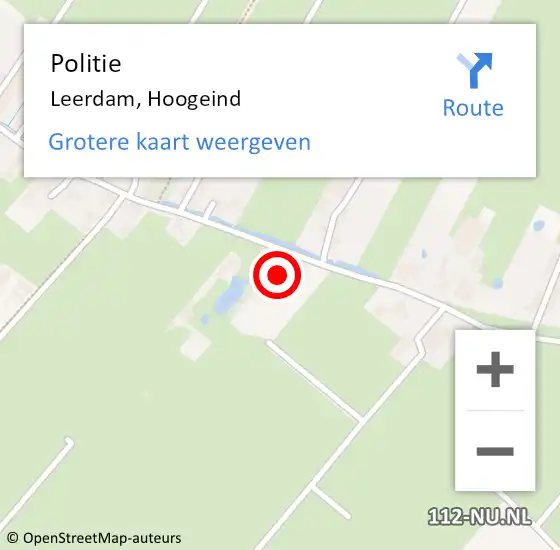 Locatie op kaart van de 112 melding: Politie Leerdam, Hoogeind op 26 augustus 2023 20:05