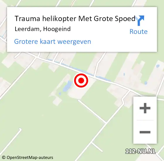 Locatie op kaart van de 112 melding: Trauma helikopter Met Grote Spoed Naar Leerdam, Hoogeind op 26 augustus 2023 20:05