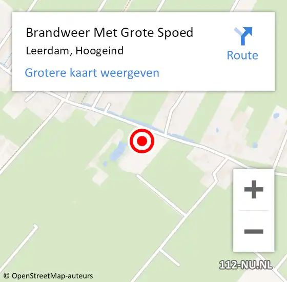 Locatie op kaart van de 112 melding: Brandweer Met Grote Spoed Naar Leerdam, Hoogeind op 26 augustus 2023 20:05