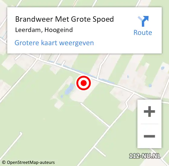 Locatie op kaart van de 112 melding: Brandweer Met Grote Spoed Naar Leerdam, Hoogeind op 26 augustus 2023 20:11