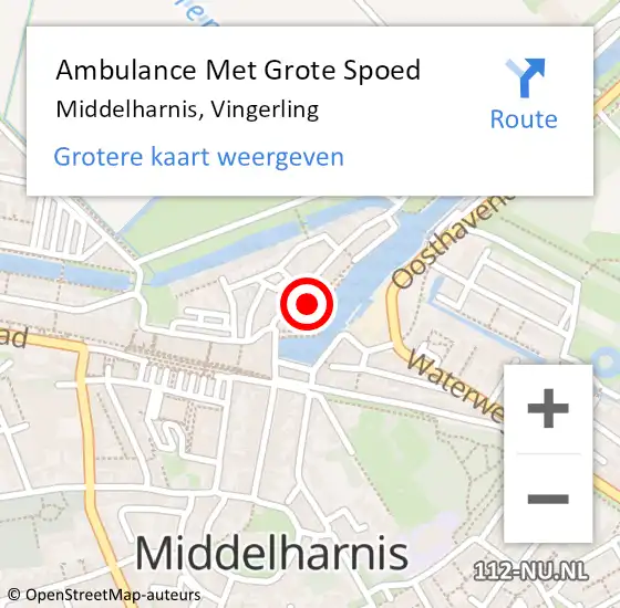 Locatie op kaart van de 112 melding: Ambulance Met Grote Spoed Naar Middelharnis, Vingerling op 26 augustus 2023 20:27