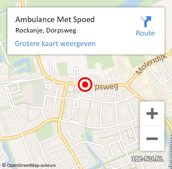Locatie op kaart van de 112 melding: Ambulance Met Spoed Naar Rockanje, Dorpsweg op 26 augustus 2023 22:49